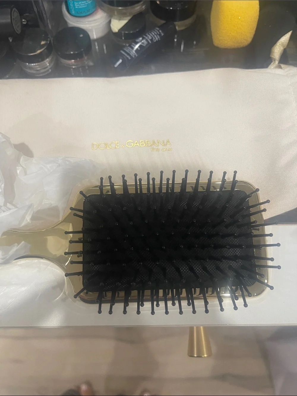 New in packaging hair brush Dolce & Gabbana Gold Rectangular Hand brush